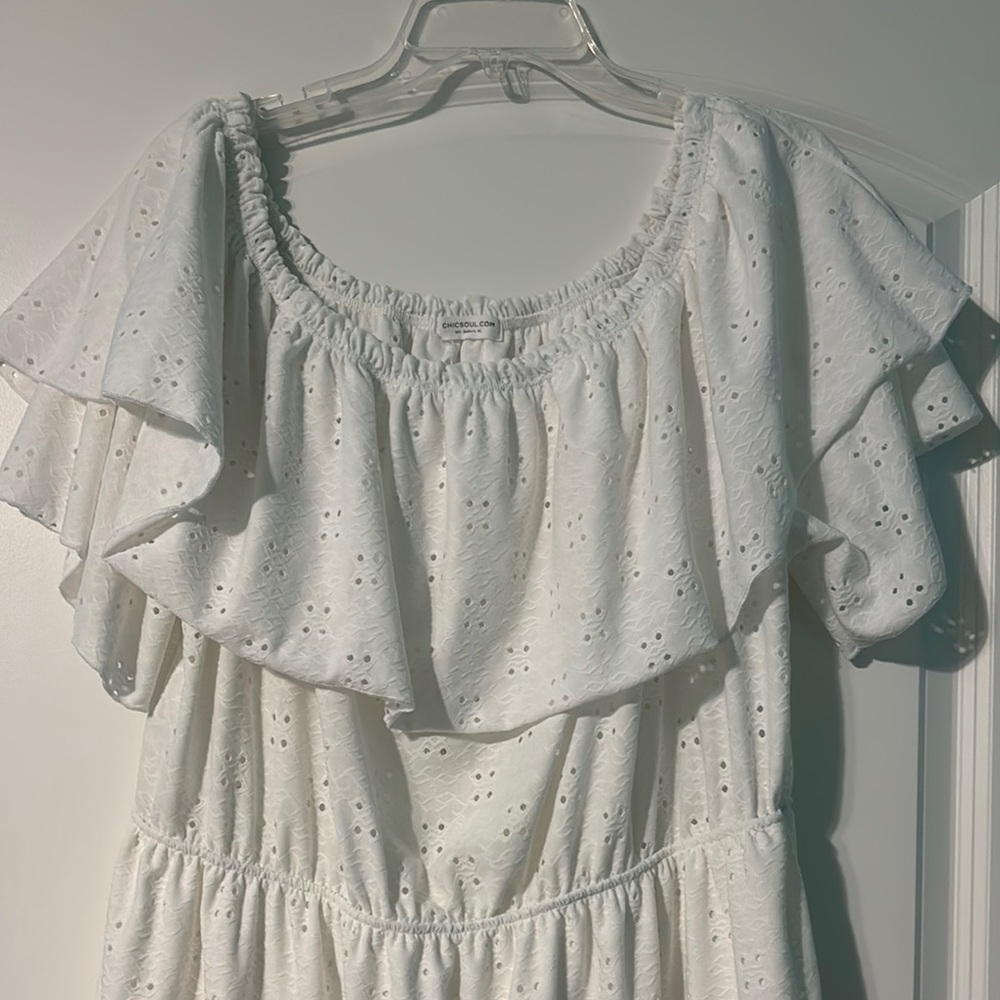 Chic Soul White Eyelet Dress - Picture 3 of 7
